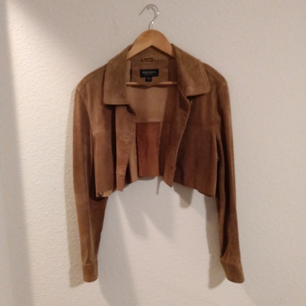 Genuine suede cropped jacket/shirt